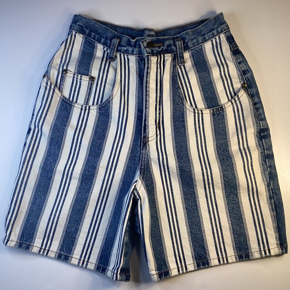 Made in the shade vintage jean striped shorts